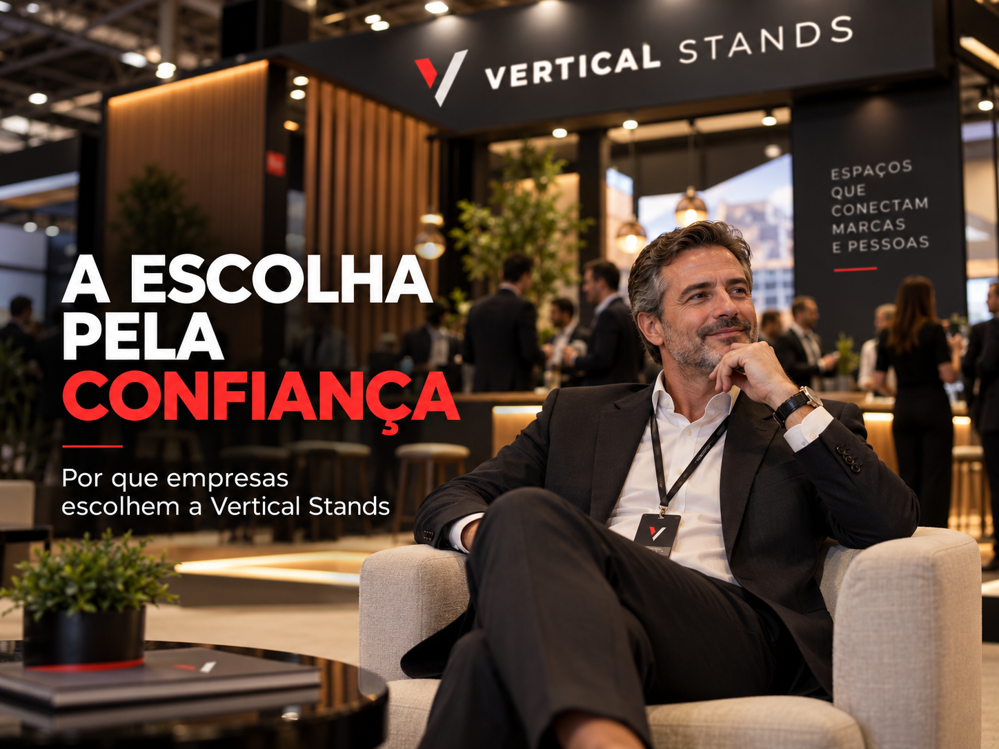 Capa sobre a escolha pela confiança na Vertical Stands para montagem de estandes de alto padrão